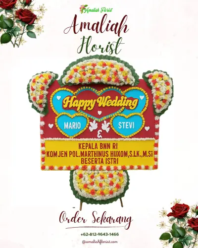 Karangan Papan Bunga Pernikahan di Bendan Kergon